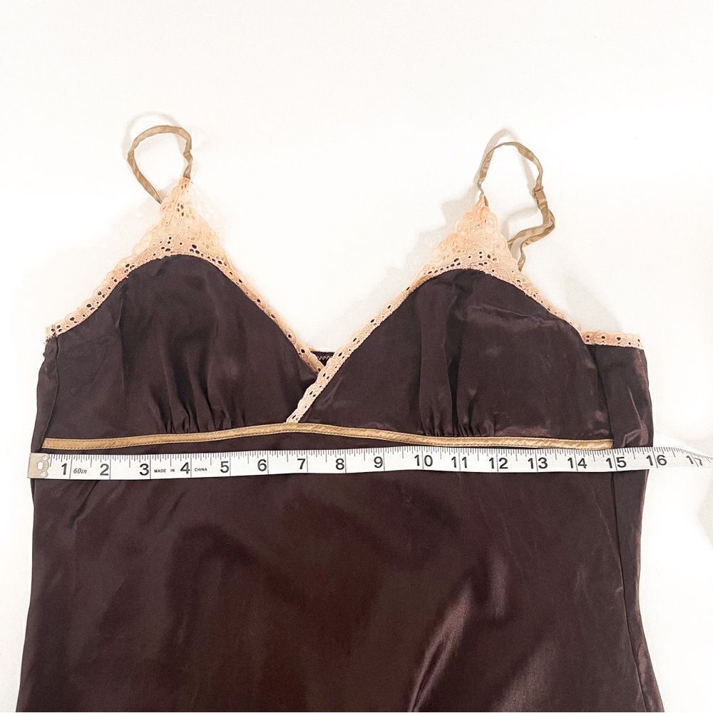 🍋 Gap Body • Women’s Satin Slip Dress with Lace Trim & Floral Embroidery Size S - Picture 8 of 9
